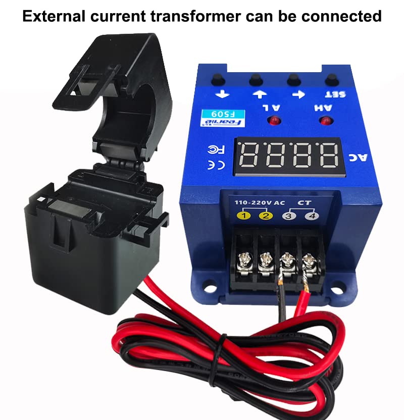 nodehawk AC Digital Display Ammeter Upper and Lower Limit Alarm Current Induction Relay delay ac Alarm Return Difference 220v - Image 5